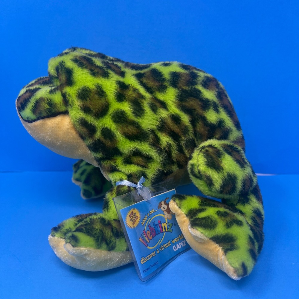 Ganz Webkinz BullFrog Green Brown Spotted Stuffed Animal w/ Code HM114 - Picture 12 of 16